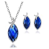 Prozess: Inlaid DSJTCH. Europa und die Vereinigten Staaten Neue High Guide Jacobi Geometrische Blaue Kristall Edelstein Diamond Halskette Ohrring Schmuckset (Color : One Size)