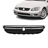 JX RACING Front Upper Grille Compatible With 2001-2005 Lexus IS300 IS200 Altezza Style Matte Black Front Upper Bumper Hood Grill