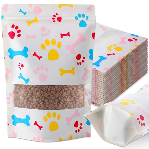 Dunzoom 200 Pcs Paw Dog Treat Bags Puppy Party Favor 6.3
