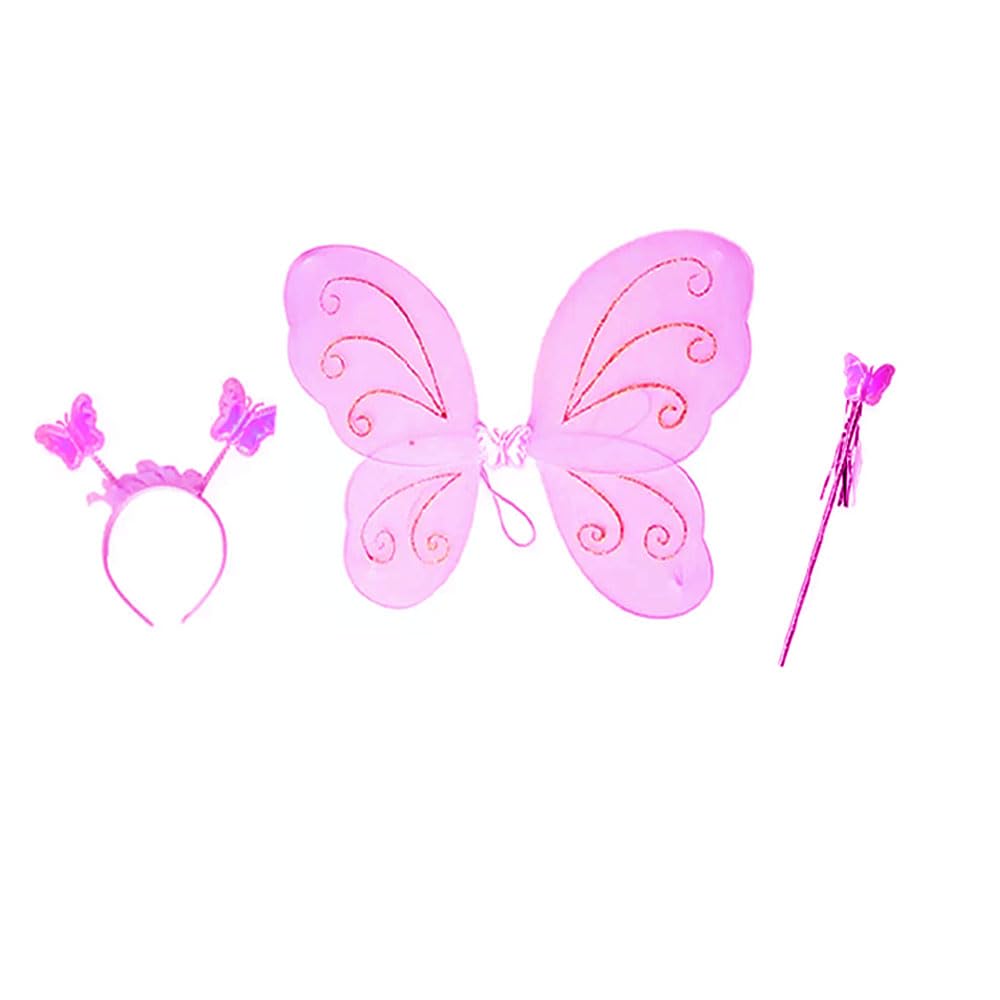CAMARILLA Fairy Butterfly Wings/Matching Hair Band/Magic Wand Costume for Baby Girls Birthday Party/Princess Accessories/Party Gift for Kids Supplies (Pink) (B097K9X75K) Amazon Price History, Amazon Price Tracker