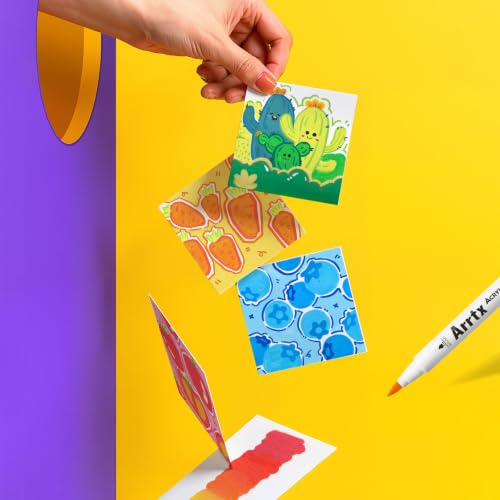 Image of Arrtx 150 Colors Markers Paint Pens, Acrylic Paint Pens for Artists Adults Coloring Drawing Cartoon Anime Comic - Brush Tip for Rock Painting, Wood, Canvas, DIY Crafts Making Art Supplies