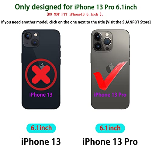 SUANPOT for iPhone 13 Pro?NON iPhone 13 6.1 5G with RFID Blocking Wallet case Credit Card Holder,Flip Book PU Leather Phone case Cover cellphone Women Men for Apple 13Pro case Wallet Wine Red