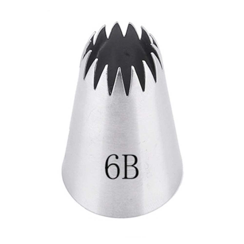 Reland Sun 1pc 304 Stainless Steel Piping Tip Cake Piping Rose Snow Top Cream Cake Topping Cookie Baking Tool (6B)
