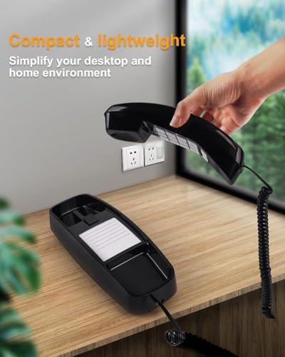 Image of 10 Pack Corded Wall Phone, Landline Phones for Seniors with Large Buttons, Office Desk Phone with Adjustable Loud Volume & Lighted Keypad, Durable Basic Design for Home, Black
