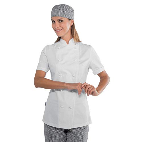 Isacco Giacca Lady Chef Bianco, Bianco, M, 100%