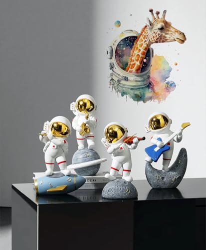 Vinilo decorativo infantil Giraffe cosmonaut1