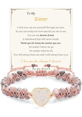 Image of Gifts for Daughter Granddaughter, To My Mom Grandma Wife Girlfriend Sister Jasper Heart Bracelets Birthday Graduation Anniversary Christmas Stocking Stuffers Valentines Mothers Day Jewelry