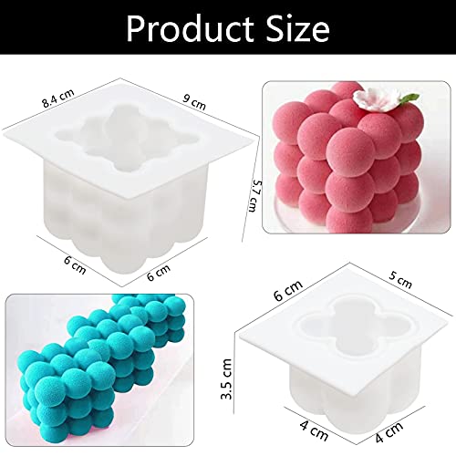2 Stück Kerzen Formen Silikon,Bubble Kerzenform,Kerzenformen zum GieÃen,3D DIY Silikon Kerzenwachs Formen,DIY Stereo KerzengieÃform Seifenform – Bild 3