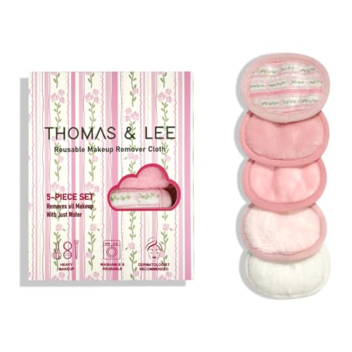 Thomas & Lee Reusable Makeup Remover Cloths Set (Pink, Pack of 5)...