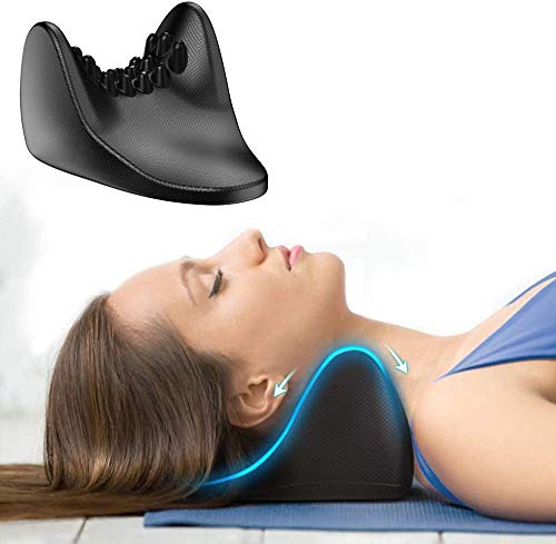 Elegear Coussin de traction avec design ergonomique et courbé pour le cou, les épaules, le soulagement de la douleur, tapis de cou Cover