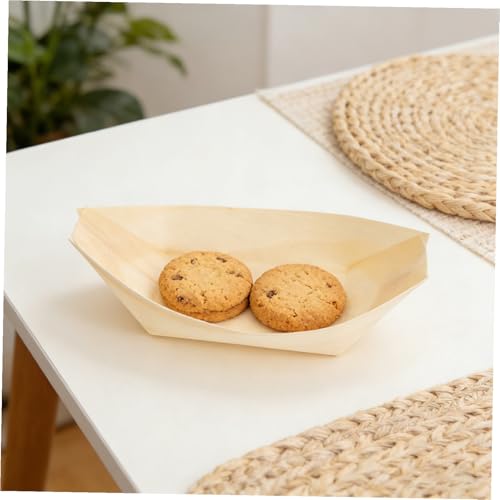 Platos desechables de madera en forma de barco, 6 pulg, 100 pzs miniatura 7