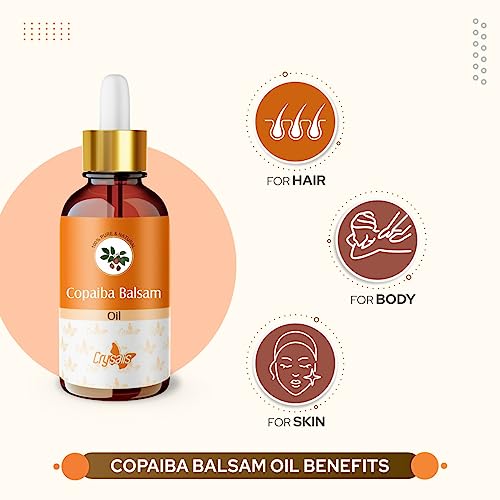 Image of Crysalis Copaiba Balsam (Copaifera) Oil|100% Pure & Natural Undiluted Essential Oil Organic Standard For Skin & Haircare|Therapeutic Grade Oil, Healthy Skin & Hair, Dry Skin-30ML With Dropper