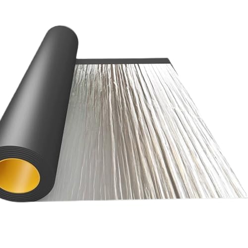 Tela Asfaltica co Aluminio Autoadhesiva para Tejado, Cinta de Selladora Adhesiva Impermeable para Reparación, Membrana Bituminosa para Terraza(20x100cm)