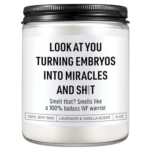 Karply Funny Badass IVF Warrior Candle, IVF Gifts for Women, Infertility Gifts, Fertility, IVF Must Haves, Transfer Day, Mothers Day Presents for First Time Mom to Be, New Mom, Trying to Conceive