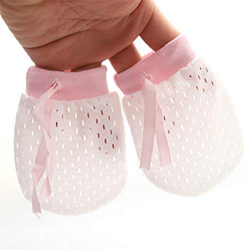 Chryvva Pack of 6 Baby Mesh Gloves Cotton No Scratch Mittens for Unisex (3Colors/6-12Months)