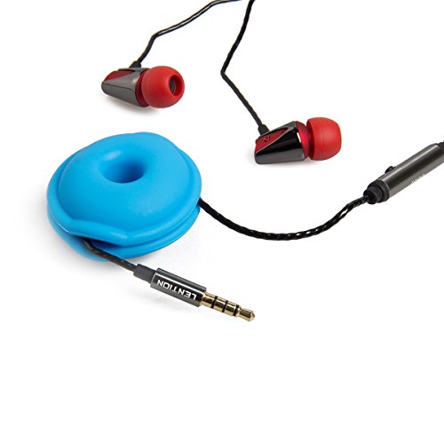 LENTION Earphone Holder/Headphone Keeper/Cable Turtle Organizer/Winder Case for iPhone, iPod, Samsung, Sony, MP4, Earbud and More (Blue)