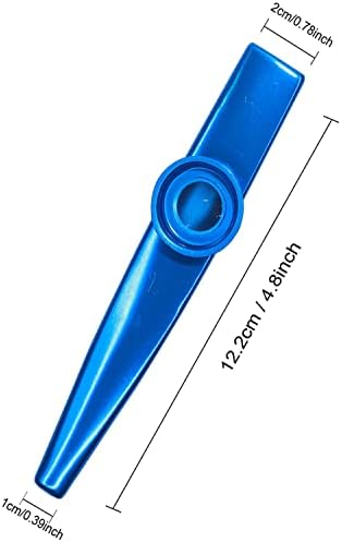 Blue Exquisite Aluminum Alloy Kazoo With 5 Kazoo Flute Diaphragms And A Beautiful Gift Box-Musical Instruments.(blue)โฆ