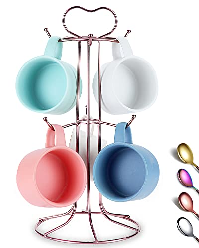 Árbol De Tazas Royal Cuisine: Organizador De 6 Ganchos Para Colgar Tazas (Acero Inoxidable, Base Antideslizante)