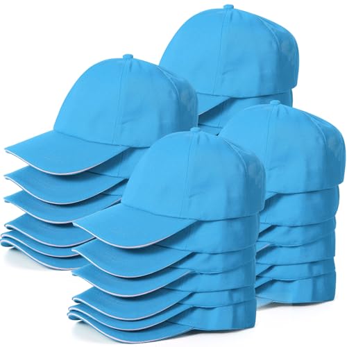 Image of Shyyween Kids Baseball Caps Youth Adjustable Plain Baseball Hats Cotton Blank Hats Bulk for Girls Boys Sport Team
