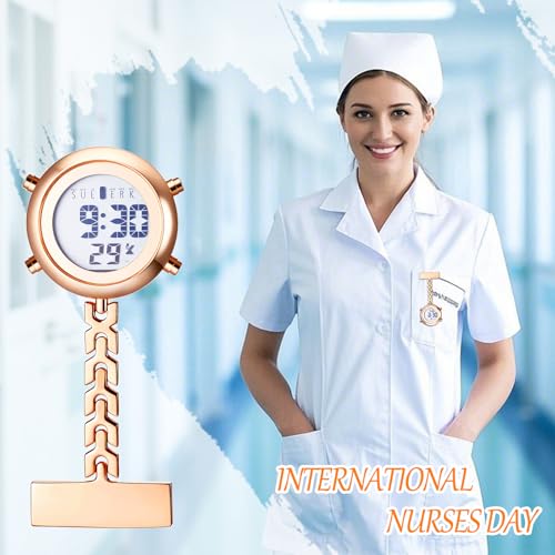 Image of JewelryWe Men Women Digital Clip Watch Mini Microlight Backpack Buckle Belt fob Watches for Rock Climbing Doctors Nurses Chefs for Mother's Day