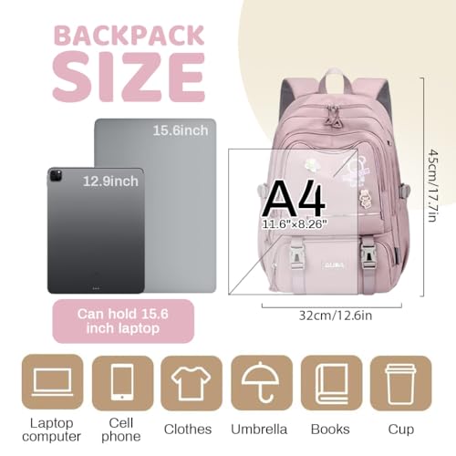 Image of PALAY School Backpack Teenager Girls Backpack School Teenager Large Bag Girls Waterproof Casual Daypack for Primary,Secondary