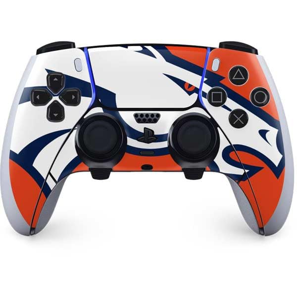 Skinit Decal Gaming Skin Compatible with PS5 DualSense Edge Pro Controller - Officially Licensed NFL Denver Broncos Large Logo Design