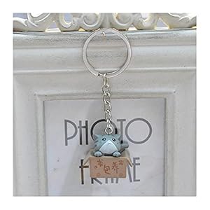 Hongtai Schattige kleine doos kat sleutelhanger vrouwen mannen kawaii kitten auto sleutelhanger mode brief sleutelhanger dierlijke sieraden (Color : Grey)