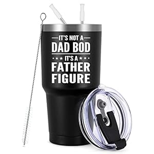 Lifecapido Dad Gifts – It’s Not a Dad Bod It’s Father Figure 30oz Tumbler with Lid, Father’s Day Birthday Christmas Gift for Men Dad Papa New Dad Stepdad from Daughter Son, Black