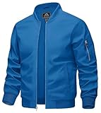 1. Matériel:Coton;Polyester KEFITEVD Hommes Décontracté Sport Jacket Summer Bomber Vestes Cargo Blouson Eté Léger avec Poches Zippées,Bleu Vert,L