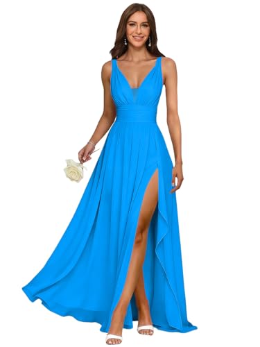 GRWO Sleeveless Long Bridesmaid Dresses for Women 2026 Plus Size