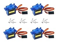 HAXIHA 9G Micro Servo Motor 4 Stück Mini Modellbau Servos,für RC Flugzeug Robot Helicopter Airplane Remote Control, Auto Fahrzeugmodelle Steuerun,Arm Boot Fernbedienungen (Blau)