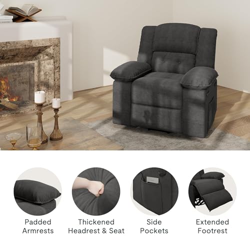 Sillón reclinable eléctrico tela suave blanco miniatura 4
