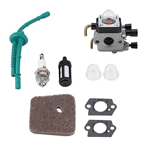 KSTE Vergaser, C1Q-S97 Vergaser for STIHL FS55 FS38 FS45 FS46 KM55 HL45 FS55C FS55R FS55RC FS45L FS45C FS46C Fadenabschneider Weed Eater mit Luftfilter Kraftstoffleitung Primer Bulb Kit Cover