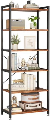 Coleshome Estantería de 6 Niveles, Librería con Espacio de Almace...