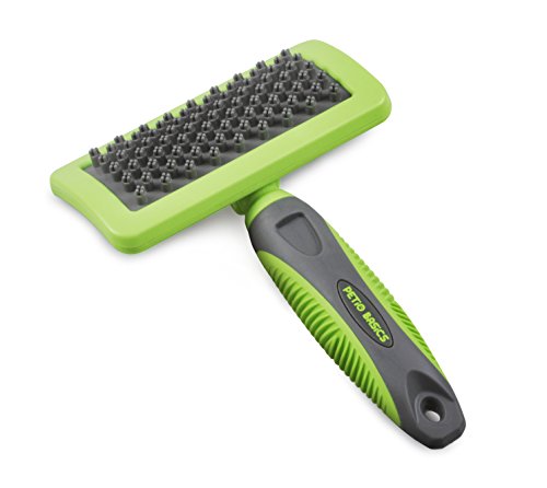 Petio Basics Curry Comb Massaging Dog and Cat Grooming Brush Features Soft Rubber Bristles to Remove Loose Fur