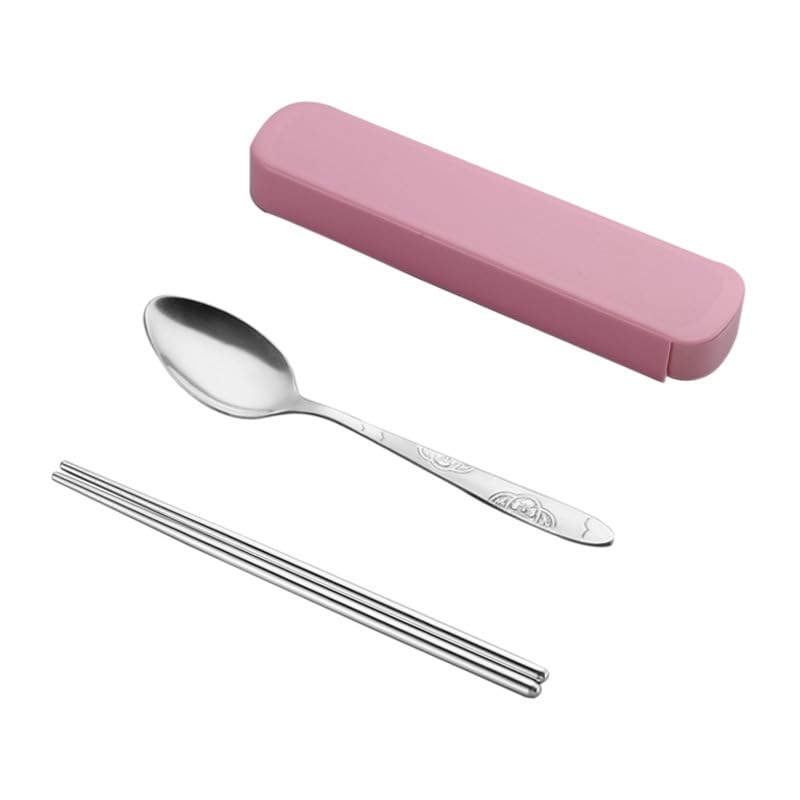 ONUIFIKE Silverware Set, 2/8/12/16/20/24 Pcs Stainless Steel Tableware For Students And Adults Outdoor Travel Spoon Fork Chopsticks Outdoor Convenient Tableware Set, Home Cutlery Flatware Set(Pink,8