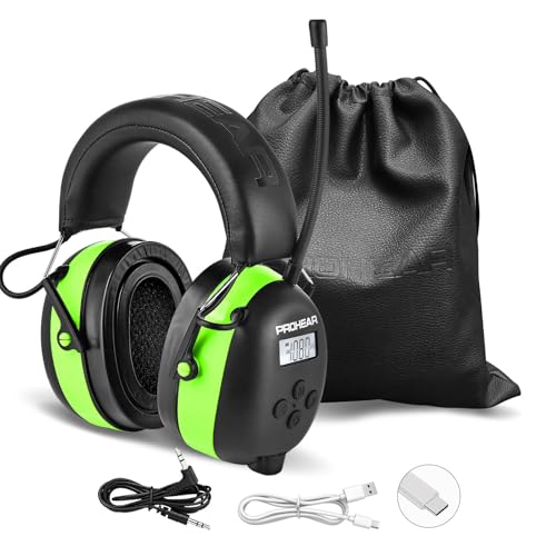 Image of PROHEAR 033 Gel Ear Pads AM FM Bluetooth Radio Headphones - More Soft Comfort - USB C Rechargeable 1500mAh Battery - 31dB SNR - 58Hrs Playtime - Hearing Protection for Mowing Lawn, Gifts for Father
