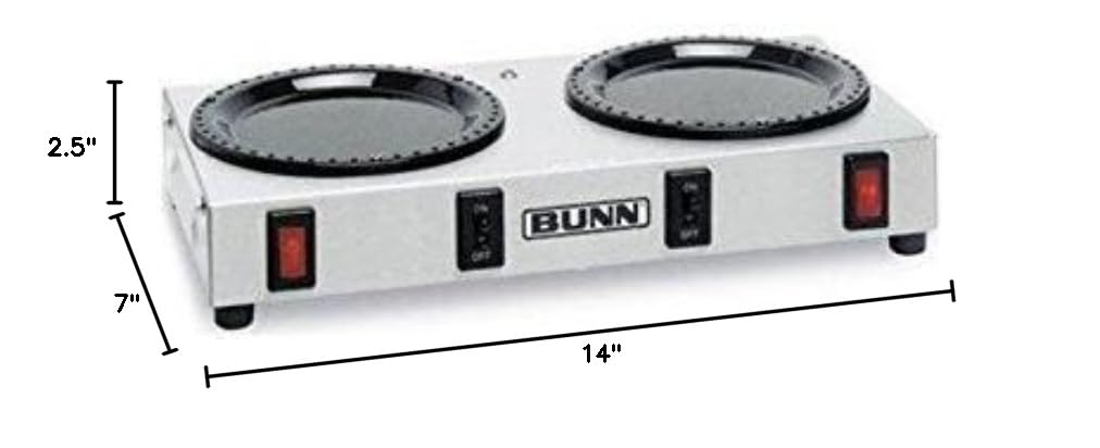 BUNN BUNWX2 Two Station Warmer Plate, 130 W, Stainless Steel