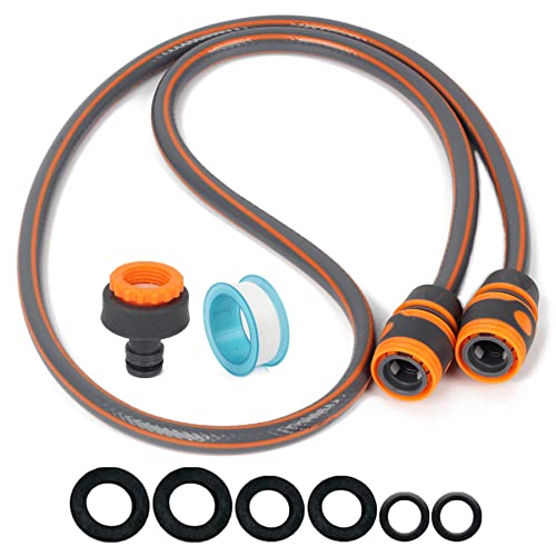 Short Hose Pipe 1.5m Garden Hose Connection Set, Small Hose Pipe Short Garden Hose and Connector, Garden Tap Connectors and Fittings Adapter, Small Hosepipe for Connect Reel Cart