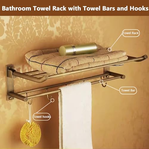 Rack de serviette de salle de bain gain de place avec crochets - 8