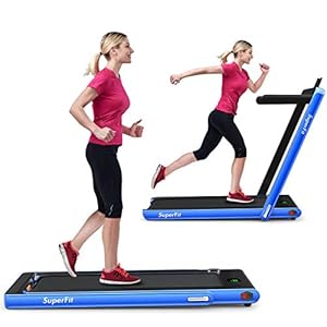 GYMAX 2 in 1 Folding Treadmill, 2.25HP Under Desk Electric Pad Treadmill, Portable Walking Jogging Running Machine, Motorized Flat Treadmill with Audio Bluetooth Speakers, Remote Controller