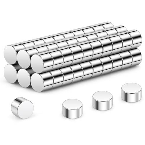 Wukong Mini imanes fuertes, 4x3mm | 60 piezas de imanes de neodimio pequeños pero potentes para refrigerador, oficina, impresora 3D, modelo y proyecto de bricolaje