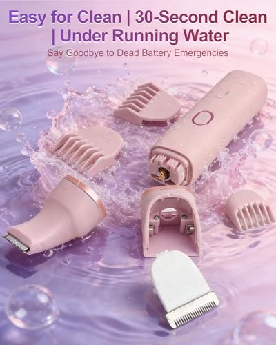 Bikini Trimmer for Women, 2-in-1 Electric Razors Shaver,Rechargeable Ladies Bikini HairTrimmer Removal with Snap-in Ceramic Blades IP7X Washatble — view 6