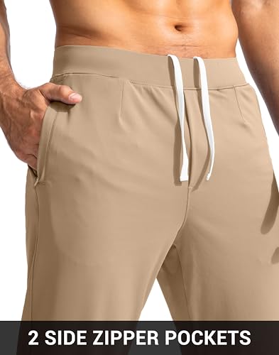 Image of G Gradual Men's Golf Joggers Pants with Zipper Pockets Stretch Sweatpants Slim Fit Track Pants Joggers for Men Work Running