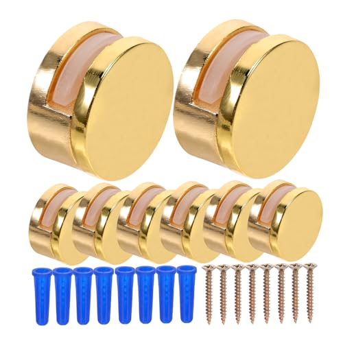 SUNCN 8個 鏡取り付け具 丸型 ガラスクリップ 壁掛けミラーブラケット 多機能棚受け具 軽量用固定ホルダー 浴室 寝室 展示場対応