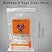 Mantianstar 200pcs Biohazard Specimen bags,6x9in/15x25cm Printed with Biohazard logo, Laboratory Sample Ziplock Top Bag