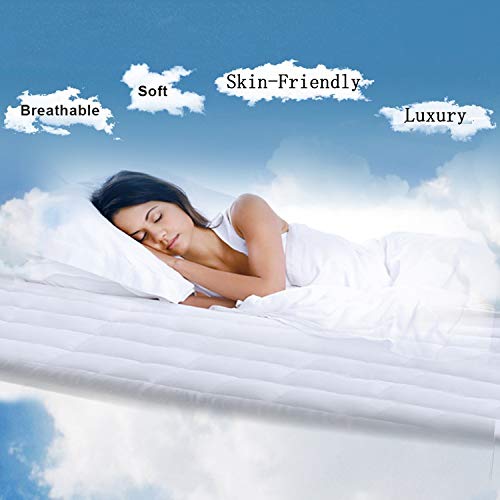Mattress Pad Queen With Fitted Skirt Ultra Soft Premium Down Alternative Filled Pillowtop Luxury Mattress Topper #TOP1