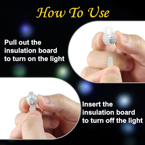 Image of 100 PCS Mutilcolor Mini Balloon Lights, Long Standby Time Mini Ball Lights, Round LED Lamp for Paper Lantern Balloon Party Wedding Birthday Festival Halloween Easter Eggs Christmas Decoration