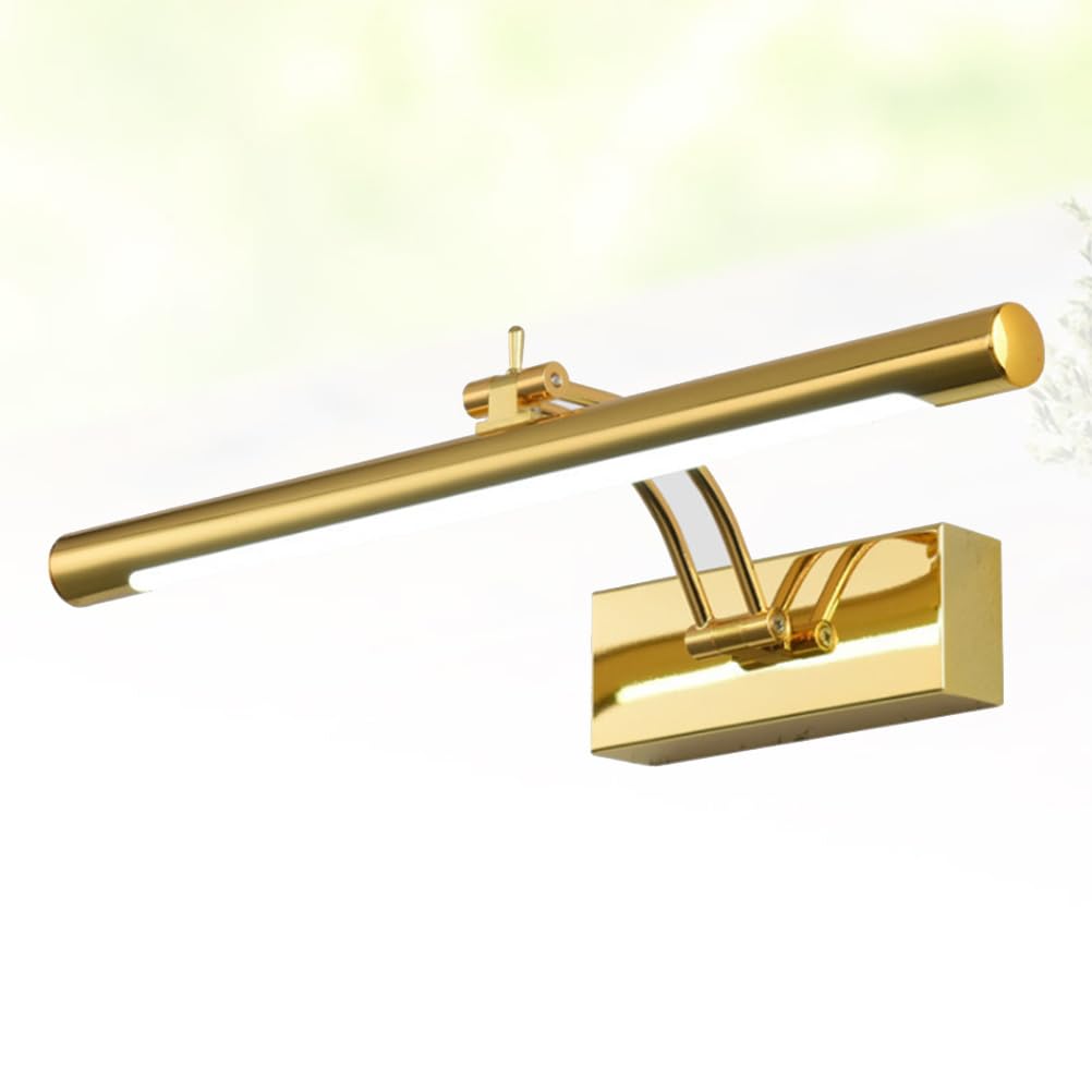 DOITOOL Lampada Specchio Bagno 40Cm Dorata Faro a Led Applique Da Parete Moderno Luce Specchio Per Trucco Camera Da Letto Soggiorno Facile Installazione