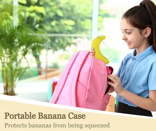 Image of Pack of 2 Banana Shaped Snack Box for Kids & Adults | Portable Dry Fruit Container with Ventilation Holes | Food Grade Plastic Travel Storage Case for Nuts, Snacks & Lunch (Yellow)